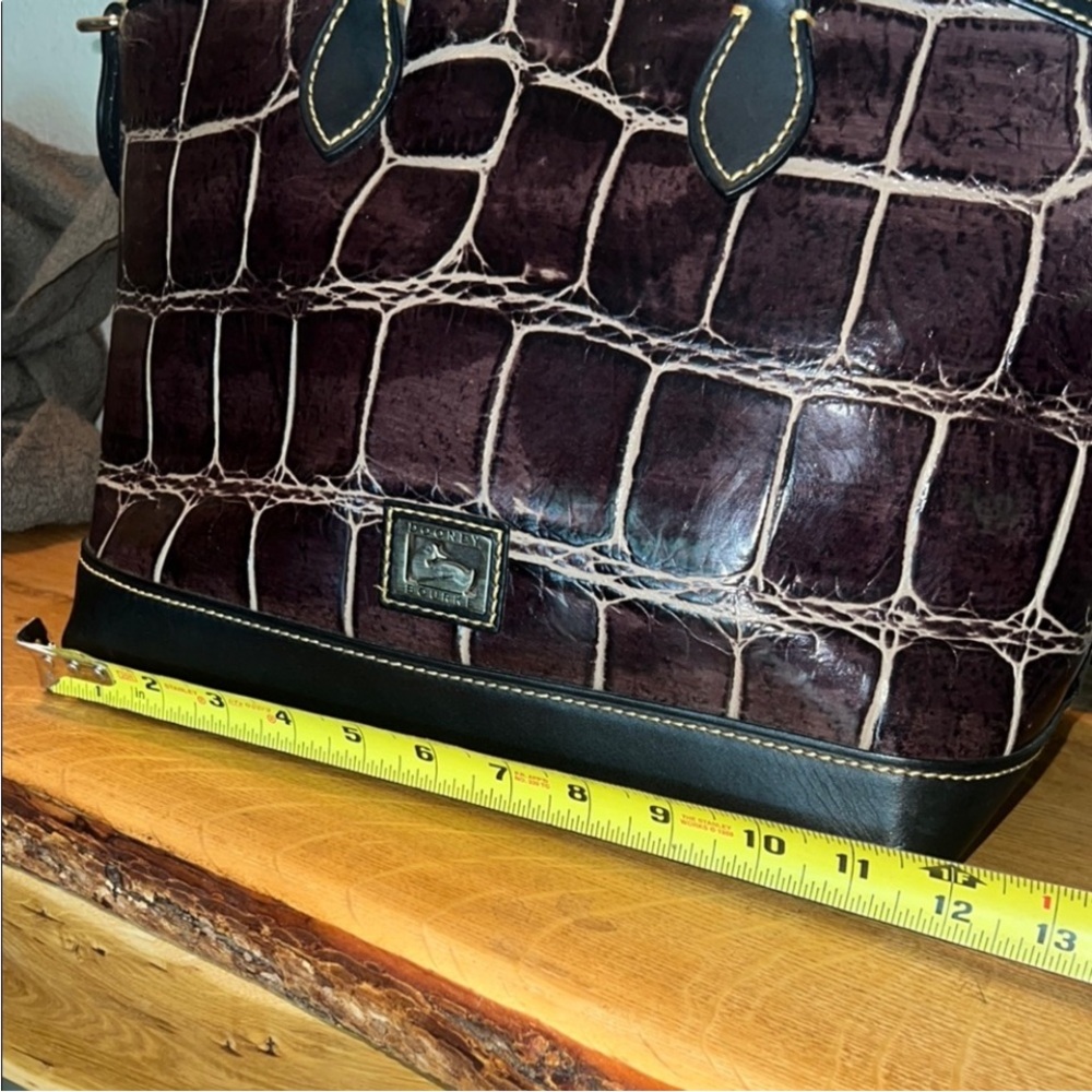 Dooney & Bourke Dark Brown Crocodile-Embossed Shoulder Bag - Picture 9 of 11